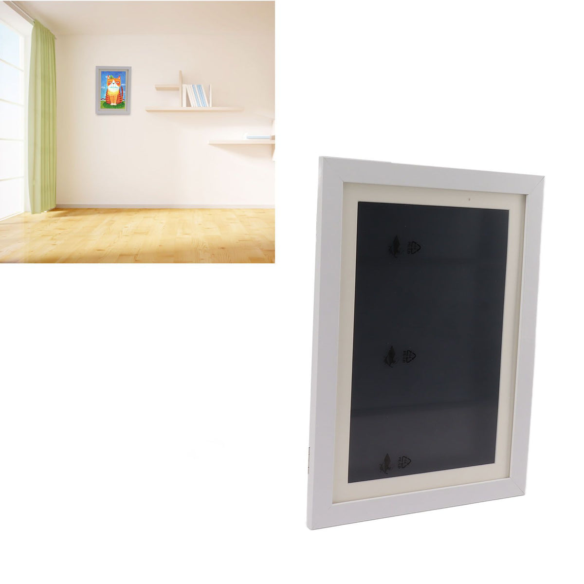 Kids Art Frame Density Board PS Magnetic Front Opening Changeable Artwork Display Frame Holds 50PCS Pictures for Crafts Drawing Schoolwork White