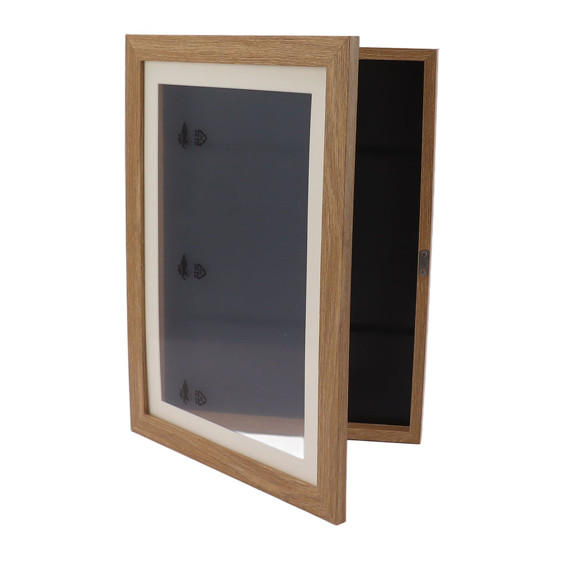 Kids Art Frame Density Board PS Magnetic Front Opening Changeable Artwork Display Frame Holds 50PCS Pictures for Crafts Drawing Schoolwork Brown