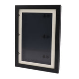 Kids Art Frame Density Board PS Magnetic Front Opening Changeable Artwork Display Frame Holds 50PCS Pictures for Crafts Drawing Schoolwork Black - Rear View