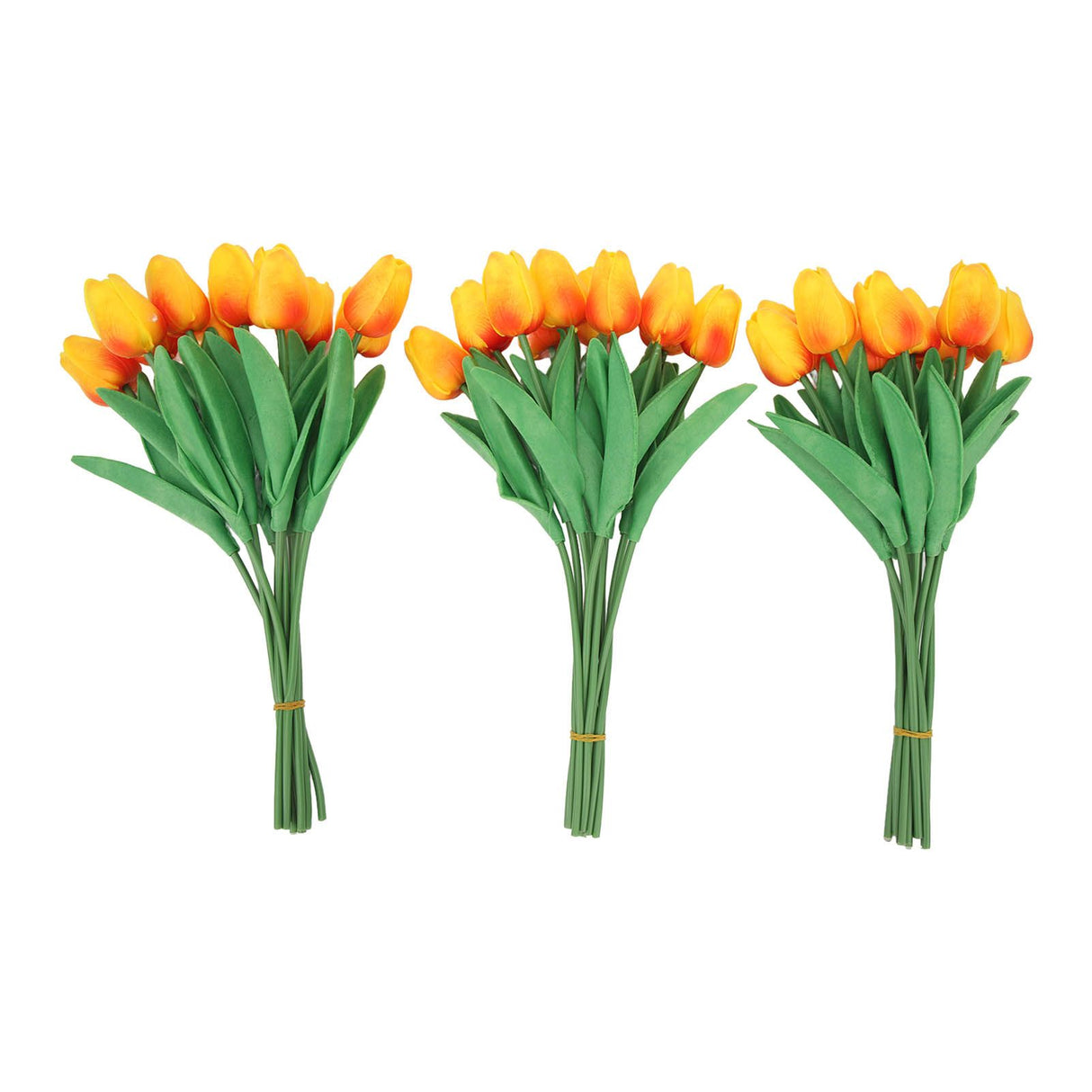 30pcs Artificial Tulips Flowers Innovative Simulation Hand Crafted PU Fake Tulips for Home Wedding Party Decor Sunset Red