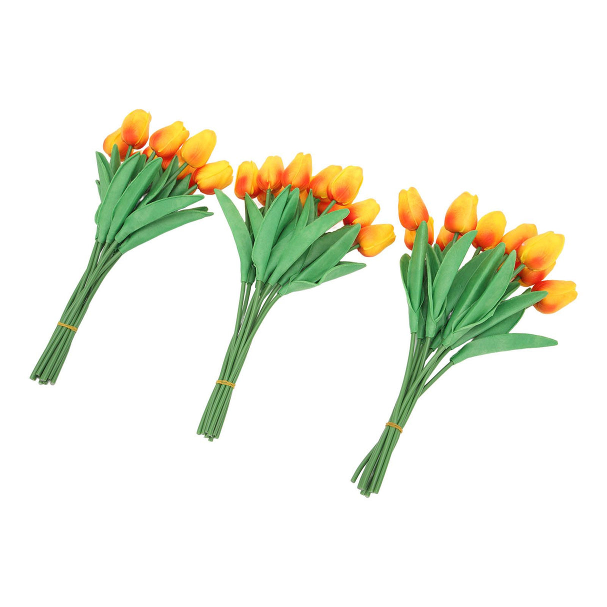 30pcs Artificial Tulips Flowers Innovative Simulation Hand Crafted PU Fake Tulips for Home Wedding Party Decor Sunset Red