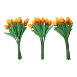 30pcs Artificial Tulips Flowers Innovative Simulation Hand Crafted PU Fake Tulips for Home Wedding Party Decor Sunset Red