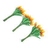 30pcs Artificial Tulips Flowers Innovative Simulation Hand Crafted PU Fake Tulips for Home Wedding Party Decor Sunset Red