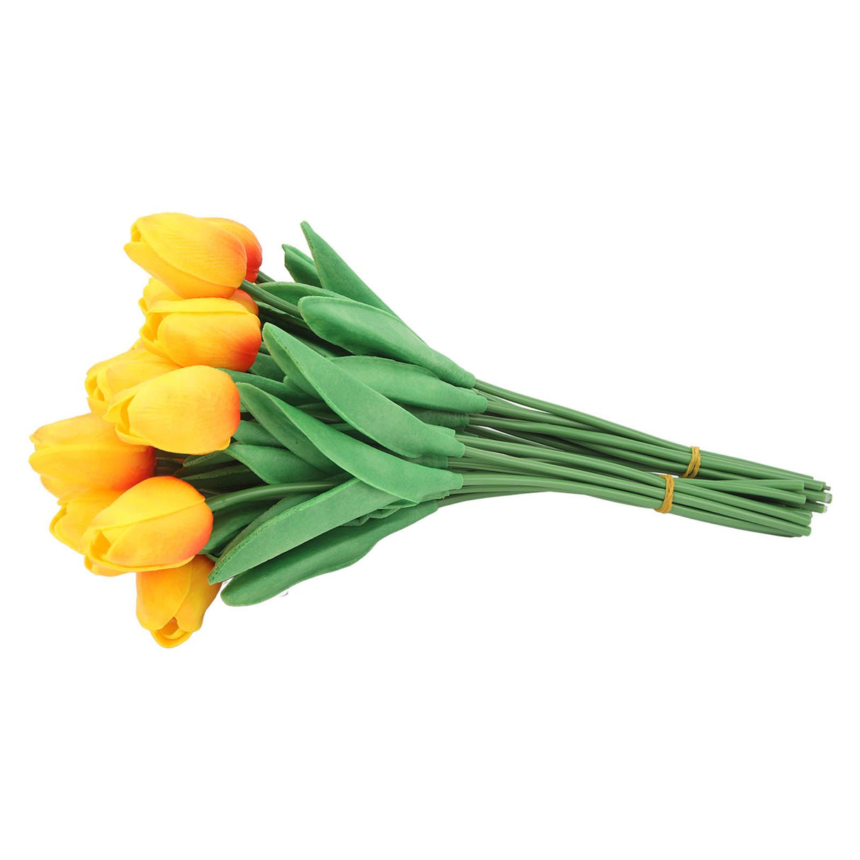 30pcs Artificial Tulips Flowers Innovative Simulation Hand Crafted PU Fake Tulips for Home Wedding Party Decor Sunset Red