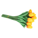 30pcs Artificial Tulips Flowers Innovative Simulation Hand Crafted PU Fake Tulips for Home Wedding Party Decor Sunset Red