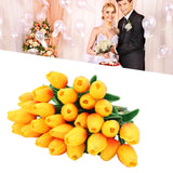 30pcs Artificial Tulips Flowers Innovative Simulation Hand Crafted PU Fake Tulips for Home Wedding Party Decor Sunset Red - Extra Image
