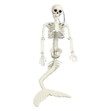 Life Size Skeleton Mermaid Halloween Outdoor Decorations Movable Posable Joints Realistic Full Body Skeleton Mermaid Props - Front View