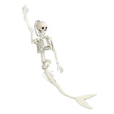 Life Size Skeleton Mermaid Halloween Outdoor Decorations Movable Posable Joints Realistic Full Body Skeleton Mermaid Props - Side View