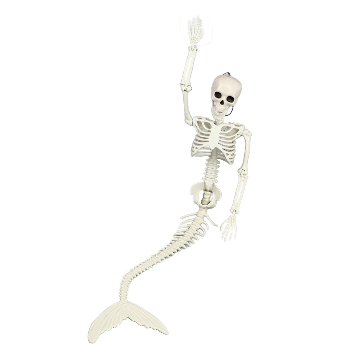 Life Size Skeleton Mermaid Halloween Outdoor Decorations Movable Posable Joints Realistic Full Body Skeleton Mermaid Props