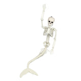 Life Size Skeleton Mermaid Halloween Outdoor Decorations Movable Posable Joints Realistic Full Body Skeleton Mermaid Props - Top-Down View