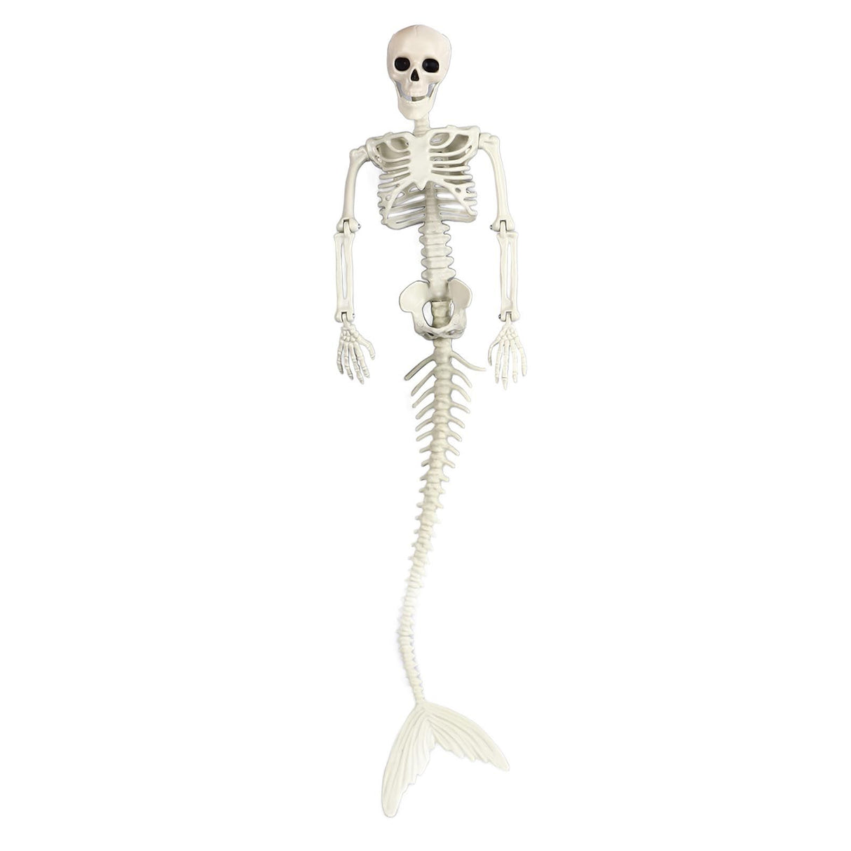 Life Size Skeleton Mermaid Halloween Outdoor Decorations Movable Posable Joints Realistic Full Body Skeleton Mermaid Props