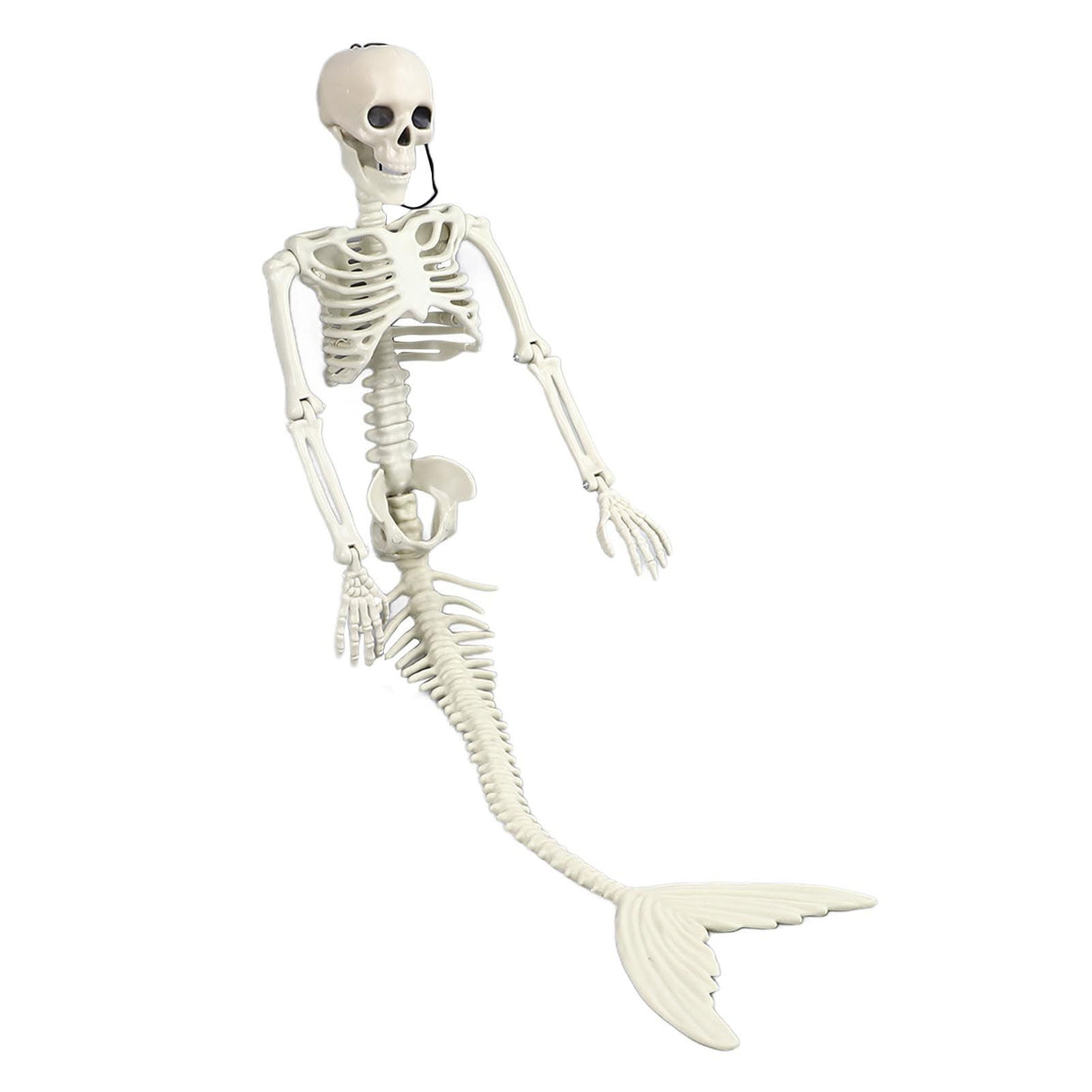 Life Size Skeleton Mermaid Halloween Outdoor Decorations Movable Posable Joints Realistic Full Body Skeleton Mermaid Props