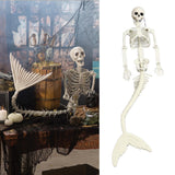 Life Size Skeleton Mermaid Halloween Outdoor Decorations Movable Posable Joints Realistic Full Body Skeleton Mermaid Props - Extra Image