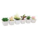 6PCS Potted Artificial Succulents Artificial Plants in Pots Plastic Fake Home Plant Decor for Living Room Office - 45-Degree Angle