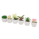 6PCS Potted Artificial Succulents Artificial Plants in Pots Plastic Fake Home Plant Decor for Living Room Office