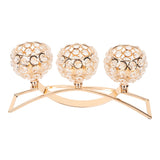 Crystal Candle Holder 3 Heads Windproof European Style Stable Durable Gold Candle Holder for Wedding Party New Year