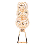 Crystal Candle Holder 3 Heads Windproof European Style Stable Durable Gold Candle Holder for Wedding Party New Year - Side View