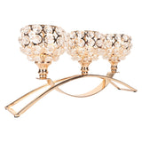 Crystal Candle Holder 3 Heads Windproof European Style Stable Durable Gold Candle Holder for Wedding Party New Year - Close-Up Angle