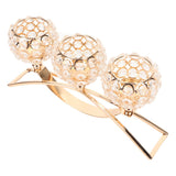 Crystal Candle Holder 3 Heads Windproof European Style Stable Durable Gold Candle Holder for Wedding Party New Year - Extra Image