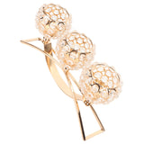 Crystal Candle Holder 3 Heads Windproof European Style Stable Durable Gold Candle Holder for Wedding Party New Year