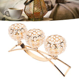 Crystal Candle Holder 3 Heads Windproof European Style Stable Durable Gold Candle Holder for Wedding Party New Year - Extra Image