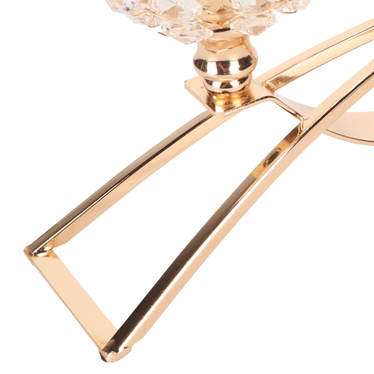 Crystal Candle Holder 3 Heads Windproof European Style Stable Durable Gold Candle Holder for Wedding Party New Year
