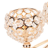Crystal Candle Holder 3 Heads Windproof European Style Stable Durable Gold Candle Holder for Wedding Party New Year - Extra Image