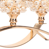 Crystal Candle Holder 3 Heads Windproof European Style Stable Durable Gold Candle Holder for Wedding Party New Year - Extra Image