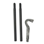 Mystical Pharaoh Accessory Ancient Egyptian Style Staff Scepter Costume Accessory Prop for Halloween Dress Up Parties Silver Snake Head