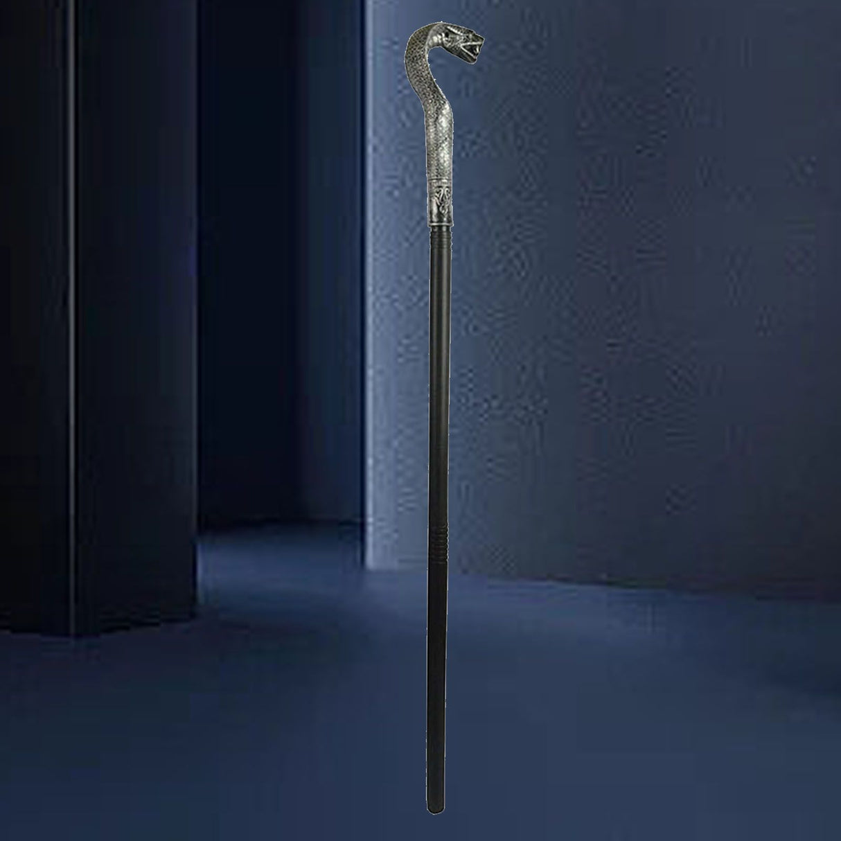 Mystical Pharaoh Accessory Ancient Egyptian Style Staff Scepter Costume Accessory Prop for Halloween Dress Up Parties Silver Snake Head