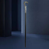 Mystical Pharaoh Accessory Ancient Egyptian Style Staff Scepter Costume Accessory Prop for Halloween Dress Up Parties Silver Snake Head - Rear View