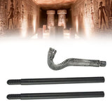 Mystical Pharaoh Accessory Ancient Egyptian Style Staff Scepter Costume Accessory Prop for Halloween Dress Up Parties Silver Snake Head - Extra Image