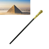 Mystical Pharaoh Accessory Ancient Egyptian Style Staff Scepter Costume Accessory Prop for Halloween Dress Up Parties Golden Round Head