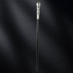 Mystical Pharaoh Accessory Ancient Egyptian Style Staff Scepter Costume Accessory Prop for Halloween Dress Up Parties Silver Round Head