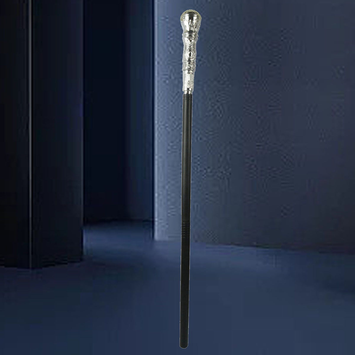 Mystical Pharaoh Accessory Ancient Egyptian Style Staff Scepter Costume Accessory Prop for Halloween Dress Up Parties Silver Round Head