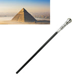 Mystical Pharaoh Accessory Ancient Egyptian Style Staff Scepter Costume Accessory Prop for Halloween Dress Up Parties Silver Round Head