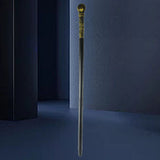 Mystical Pharaoh Accessory Ancient Egyptian Style Staff Scepter Costume Accessory Prop for Halloween Dress Up Parties Golden Bronze Round Head - Rear View