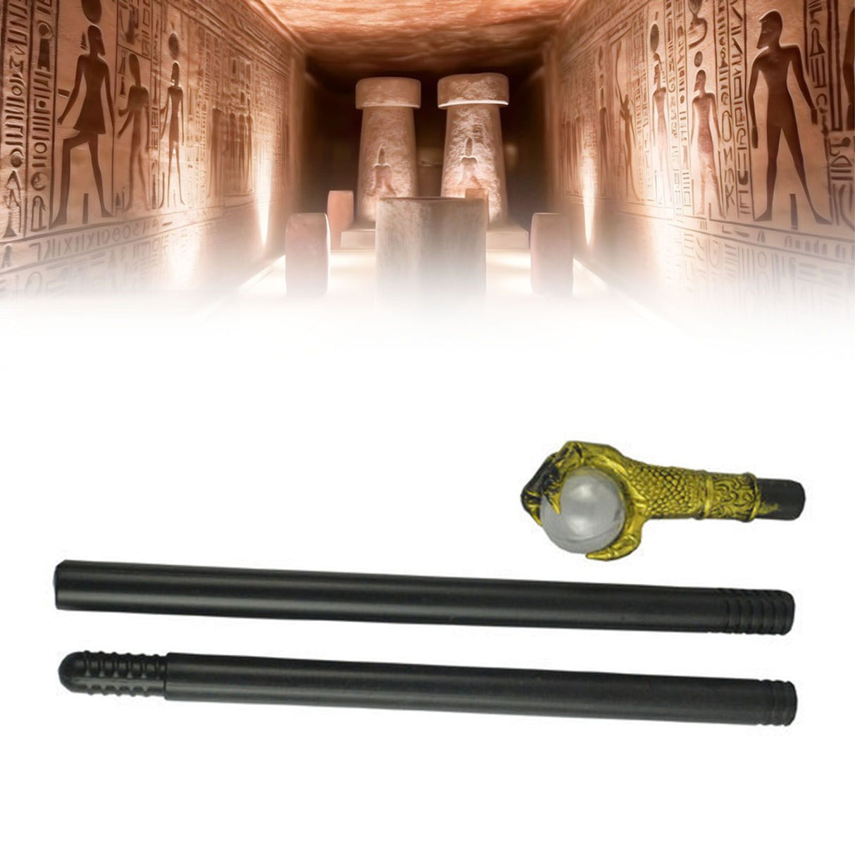 Mystical Pharaoh Accessory Ancient Egyptian Style Staff Scepter Costume Accessory Prop for Halloween Dress Up Parties Golden Claw