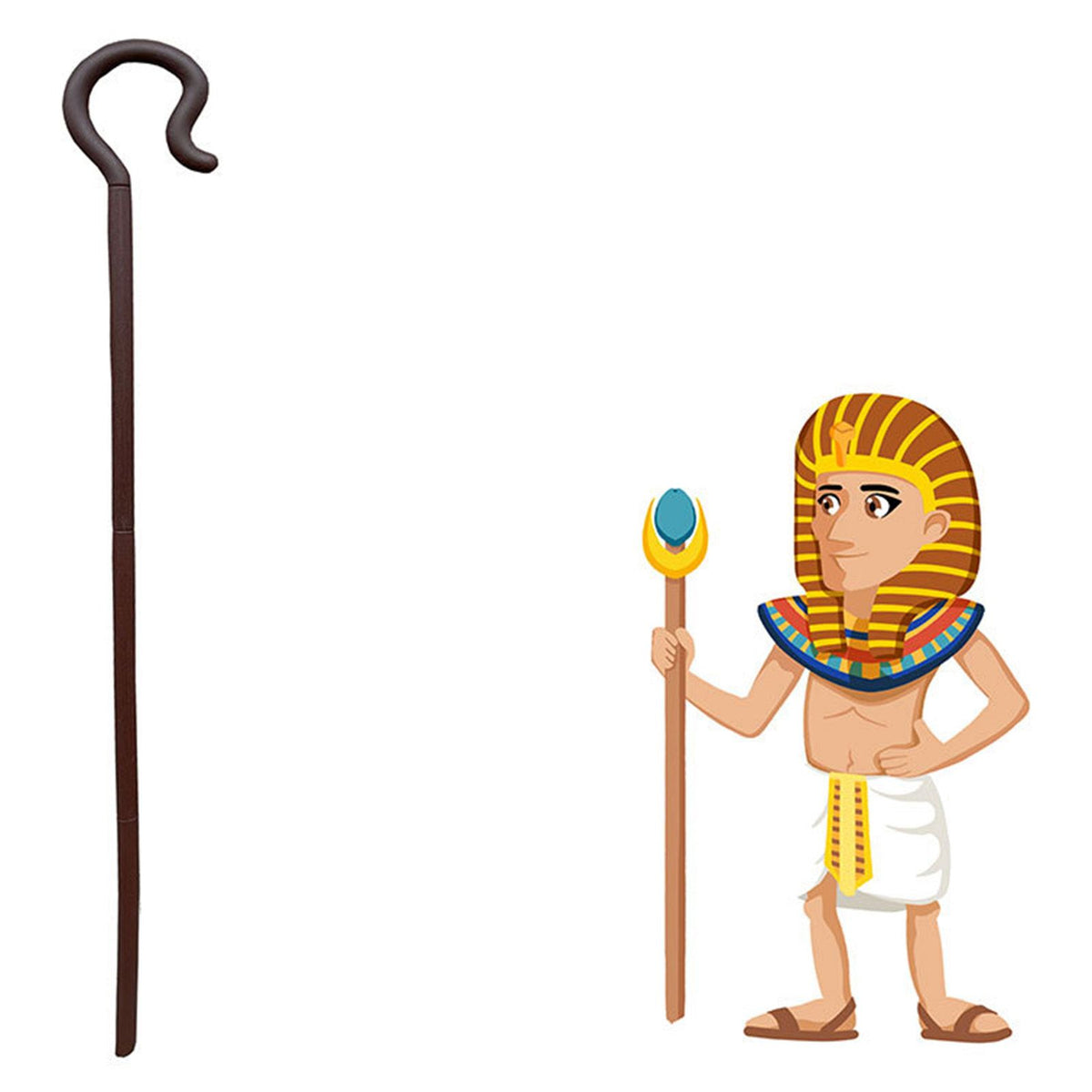Egypt Pharaoh Scepter Shepherd Costume Crook Staff Halloween Crutch Stick Cosplay Decoration Cane Prop Wand Decorative Plastic Party Crutch