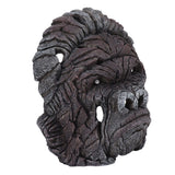 Gorilla Head Sculpture 6.3in Animal Head Figurine Resin Hollow Out Design Statue Decor for Living Room Office Bookshelf - Front View