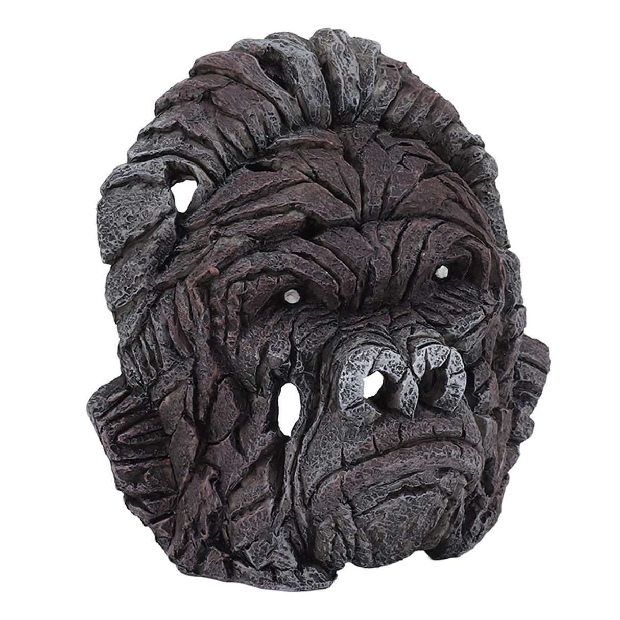 Gorilla Head Sculpture 6.3in Animal Head Figurine Resin Hollow Out Design Statue Decor for Living Room Office Bookshelf