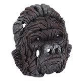 Gorilla Head Sculpture 6.3in Animal Head Figurine Resin Hollow Out Design Statue Decor for Living Room Office Bookshelf - Side View