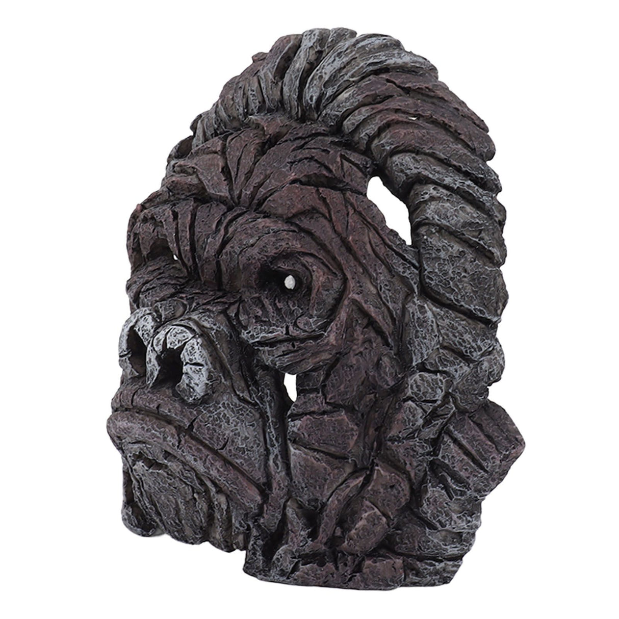 Gorilla Head Sculpture 6.3in Animal Head Figurine Resin Hollow Out Design Statue Decor for Living Room Office Bookshelf