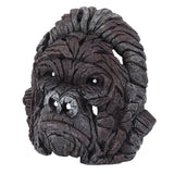 Gorilla Head Sculpture 6.3in Animal Head Figurine Resin Hollow Out Design Statue Decor for Living Room Office Bookshelf - 45-Degree Angle