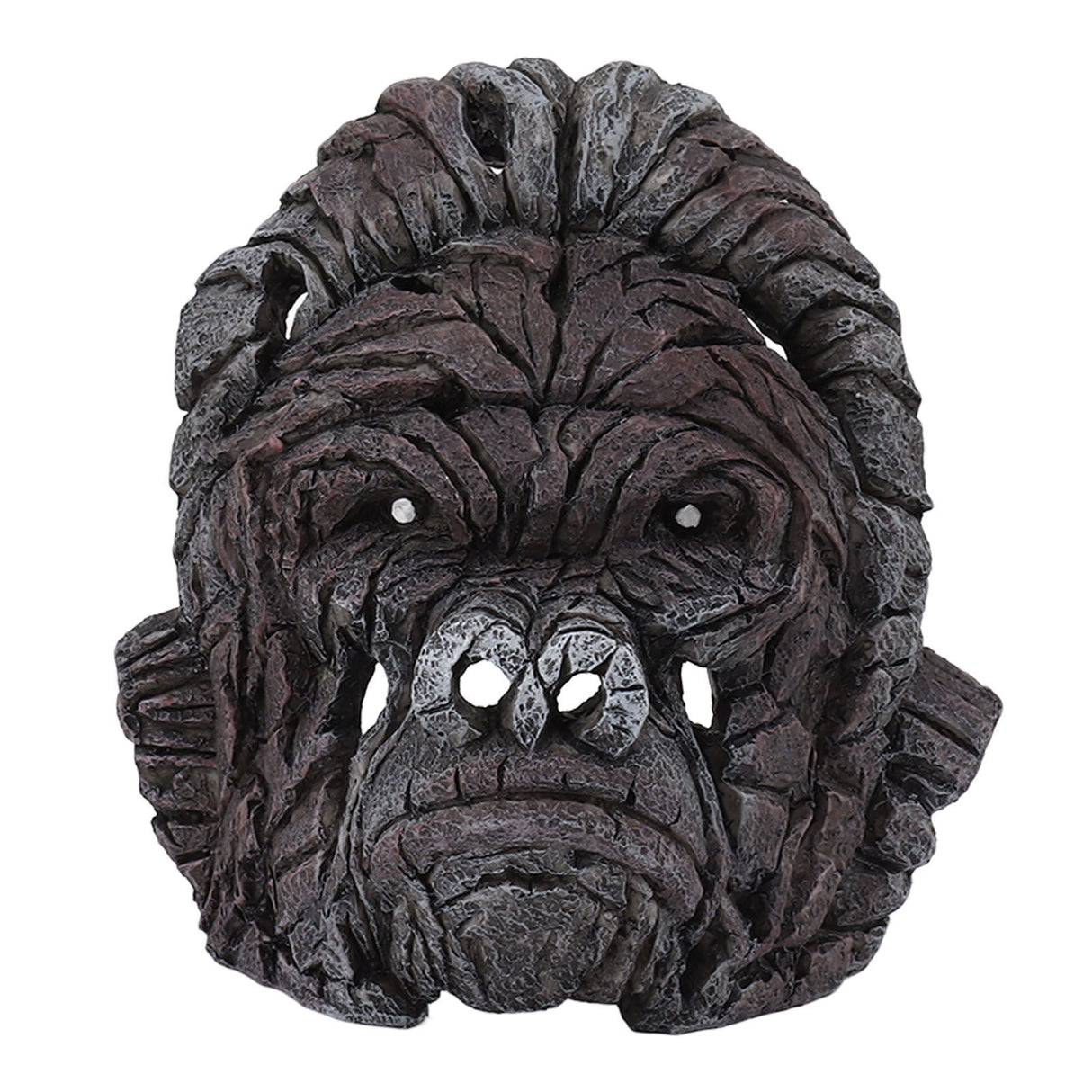 Gorilla Head Sculpture 6.3in Animal Head Figurine Resin Hollow Out Design Statue Decor for Living Room Office Bookshelf