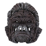 Gorilla Head Sculpture 6.3in Animal Head Figurine Resin Hollow Out Design Statue Decor for Living Room Office Bookshelf - Rear View