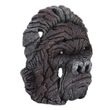 Gorilla Head Sculpture 6.3in Animal Head Figurine Resin Hollow Out Design Statue Decor for Living Room Office Bookshelf - Close-Up Angle
