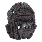 Gorilla Head Sculpture 6.3in Animal Head Figurine Resin Hollow Out Design Statue Decor for Living Room Office Bookshelf - Low Angle