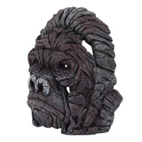 Gorilla Head Sculpture 6.3in Animal Head Figurine Resin Hollow Out Design Statue Decor for Living Room Office Bookshelf - Extra Image