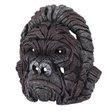 Gorilla Head Sculpture 6.3in Animal Head Figurine Resin Hollow Out Design Statue Decor for Living Room Office Bookshelf